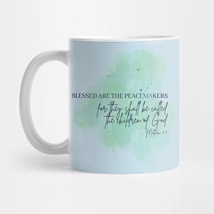 Beatitudes Matthew 5:9 Dark Letters Mug